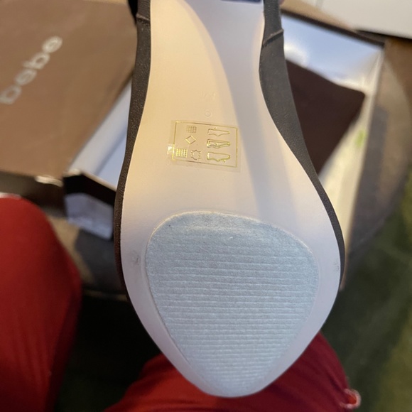 BeBe Adele Brown Leather Sweater Knit High Heeled Boots, Size 9 NEW - Picture 6 of 8